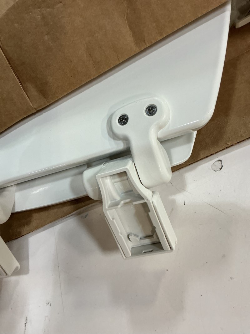 Condition photo showing As Is for mayfair cassel slow close toilet seat, easy clean, non slip premium wood seat, easy install, made in usa, round, white round 1 - toilet seat