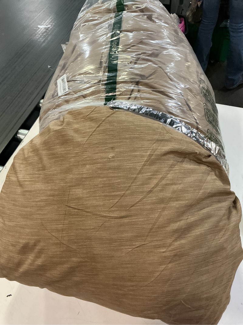 Condition photo showing Good Condition for bedsure queen comforter set - brown soft bedding for all seasons, cationic dyed bed set, 3 pieces, 1 queen size comforter (90"x90") and 2 pillow shams (20"x26"+2") queen 18 - brown