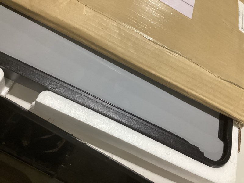 Condition photo showing Good Condition for LOAAO Black Metal Framed Bathroom Mirror for Wall, 24X36 Inch Rounded Rectangle Mirror, Matte Black Bathroom Vanity Mirror Farmhouse, Anti-Rust, Hangs Horizontally or Vertically Black 36"L x 24"W