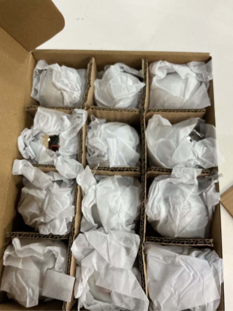 Condition photo showing New/Like New for WDS WONDROUS Silver Glass Christmas Ball Ornaments Set – 2.36” Small Xmas Tree Hanging Ornaments with Matte & Shiny Finish, Modern Holiday Decorations for Christmas, Wedding, Party & Home Decor Shiny and Matte Silver Set of 12