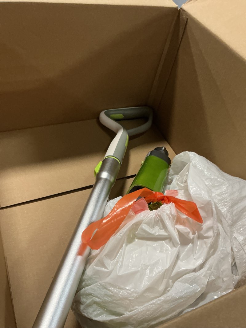 Condition photo showing As Is for VMAI Cordless Electric Spin Mop with LED Headlight, Water Spray, 300ml Water Tank & Plastic Head, Powerful Floor Cleaner Up To 60mins, Polisher for Hardwood, Tile Floors, Quiet Cleaning/Waxing, Green