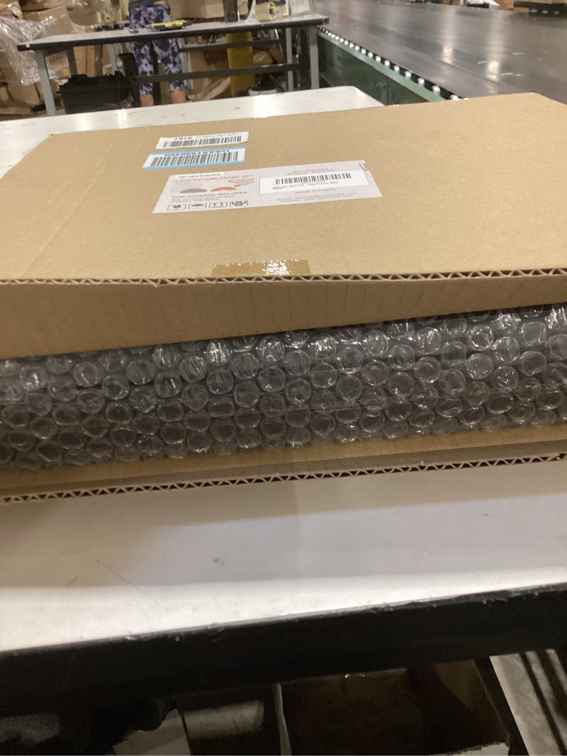Condition photo showing New/Like New for upsimples 16x16 picture frame set of 3, made of high definition glass for 12x12 with mat or 16x16 without mat, wall and tabletop display photo frames, black black 16x16