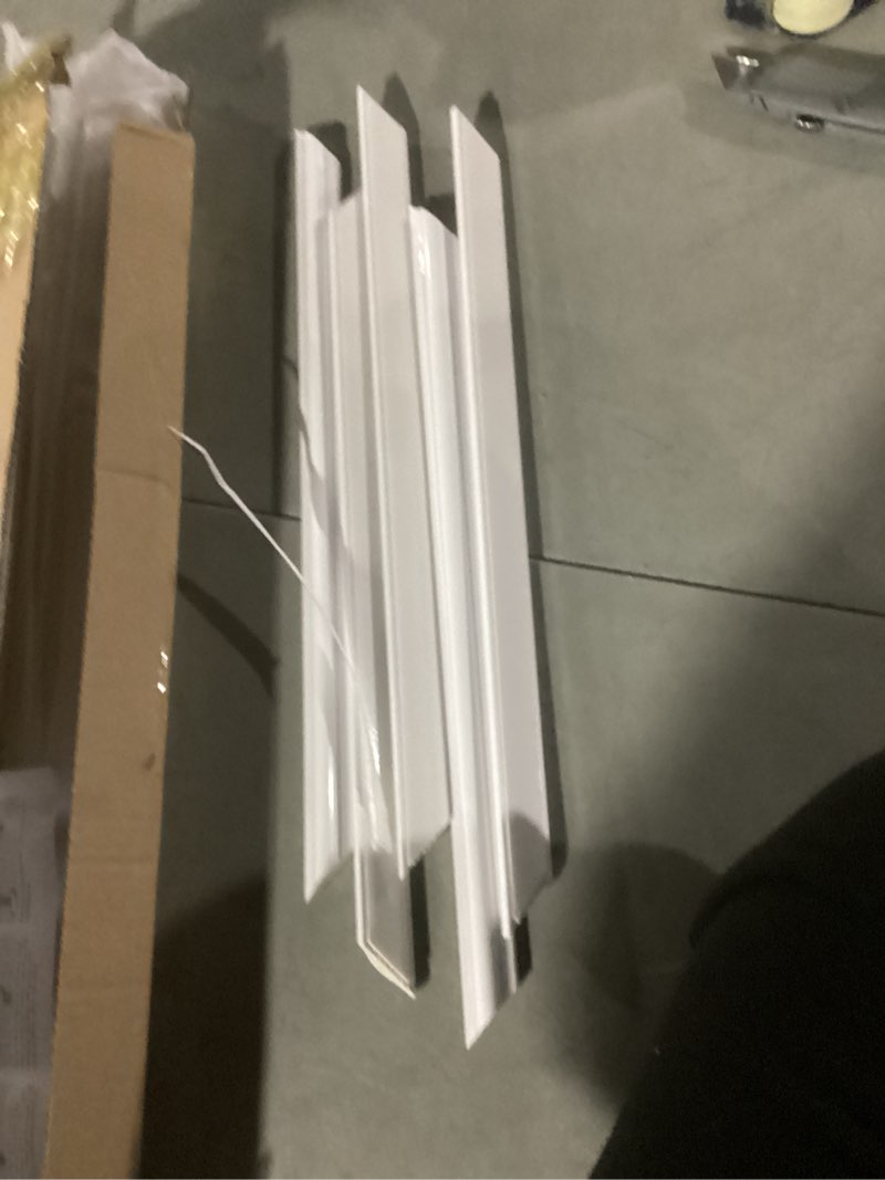 Condition photo showing As Is for upsimples 11x14 picture frame set of 3, made of high definition glass for 8x10 with mat or 11x14 without mat, wall and tabletop display photo frames, white white 11x14