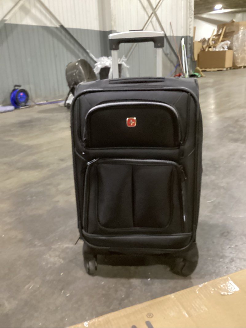 Condition photo showing Good Condition for SwissGear Sion Softside Expandable Luggage – Carry-On Suitcase with 360 Degree Wheels & Retractable Handle – 21 Inch, Perfect for 1-3 Night Trips – Black Carry-On 21-Inch Black
