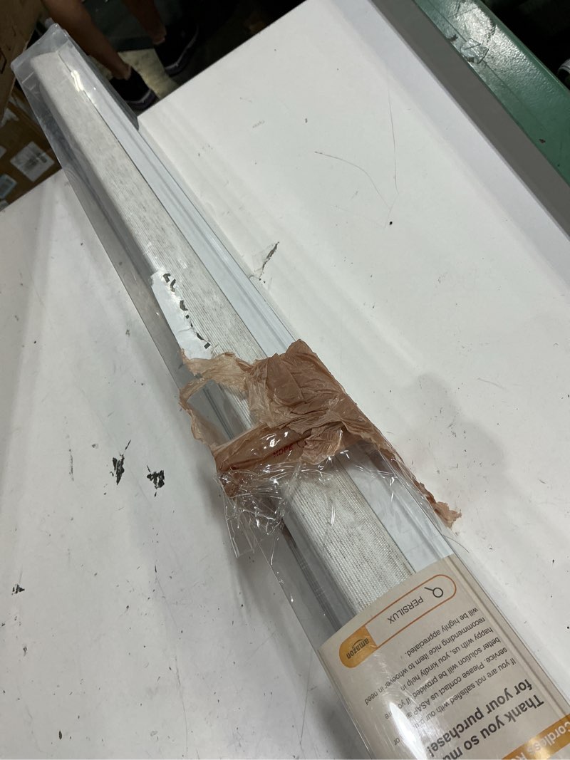 Condition photo showing Good Condition for persilux cordless blackout roller shades with valance, thermal insulated fabric window blinds, uv protection shades for home and bedroom ( linen 37\\\\\\\" w x 72\\\\\\\" h) 37\\\\\\\"w x 72\\\\\\\"h