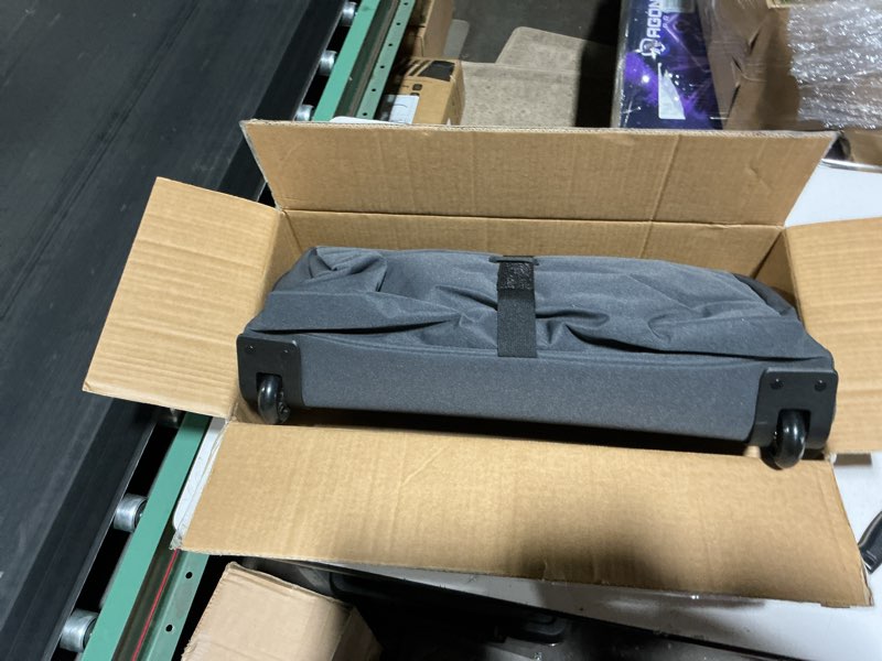 Condition photo showing Good Condition for carambola stroller bag for airplane,travel bag - compatible with uppababy vista/v1 v2 v3, cruz/v1 v2 v3 |rolling wheel bag with storage pocket, waterproof, rolling wheels, multiple handles | grey l25"×w12"×h32" single-seat stroller gray