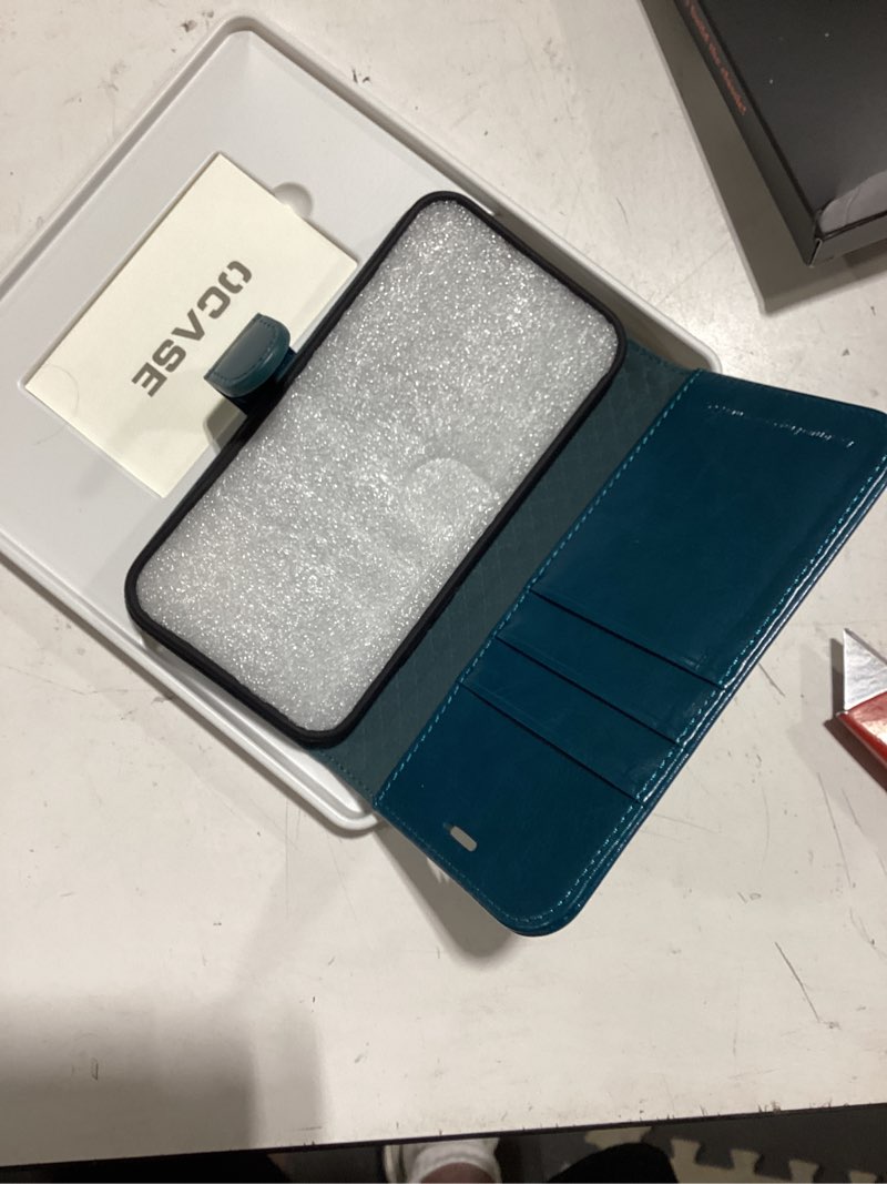 Condition photo showing Good Condition for ocase compatible with iphone 12 case/compatible with iphone 12 pro wallet case, pu leather flip case with card holders rfid blocking kickstand phone cover 6.1 inch(peacock blue)
