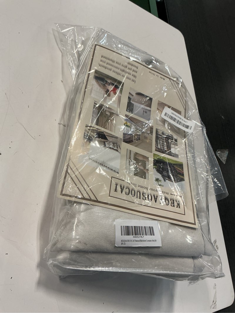 Condition photo showing Good Condition for KEQIAOSUOCAI Natural Blackout Curtains 120 Inch Length 10 FT 2 Panels, Boho Farmhouse Window Curtain