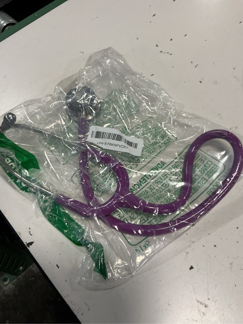 Condition photo showing As Is for 3m littmann classic iii monitoring stethoscope, 5832, more than 2x as loud, weighs less, stainless steel chestpiece, 27" lavender tube lavender tube 69 cm standard finish tube