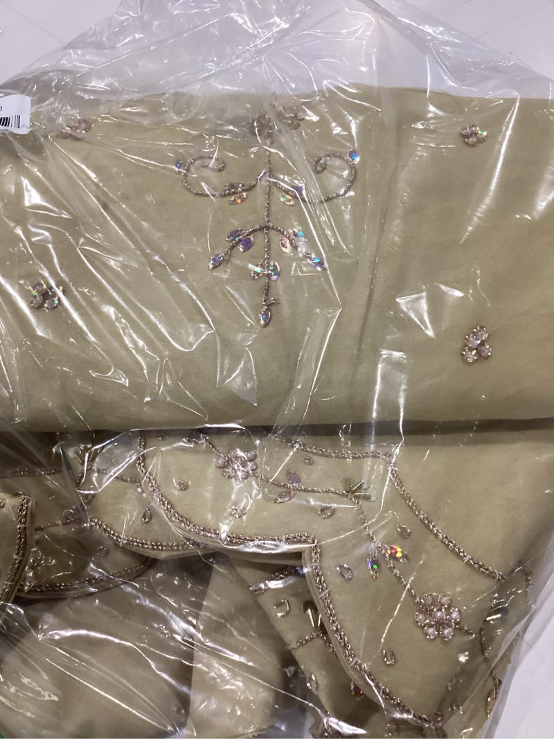 Condition photo showing Good Condition for Kurt Adler 48-Inch Gold Polyester Treeskirt with Handwork Details