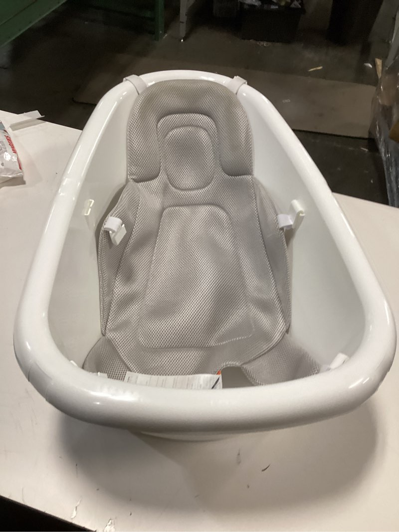 Condition photo showing As Is for Ingenuity Room to Soak 4-in-1 Baby Bath Tub, Newborn to Toddler, Adjustable Full Coverage Sling, Supportive Seat, Includes 2 Pour & Rinse Cups, Easy Release Drain Plug, 0M+
