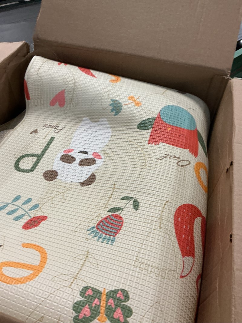 Condition photo showing Good Condition for Foldable Baby Play Mat - PIGLOG 0.6inch Thick Waterproof Playpen Mat for Babies and Toddlers Kids, 50X50 Safe Foam Playmat for Tummy Time, Reversible Portable Baby Floor Mat for Infant, Dragonfly