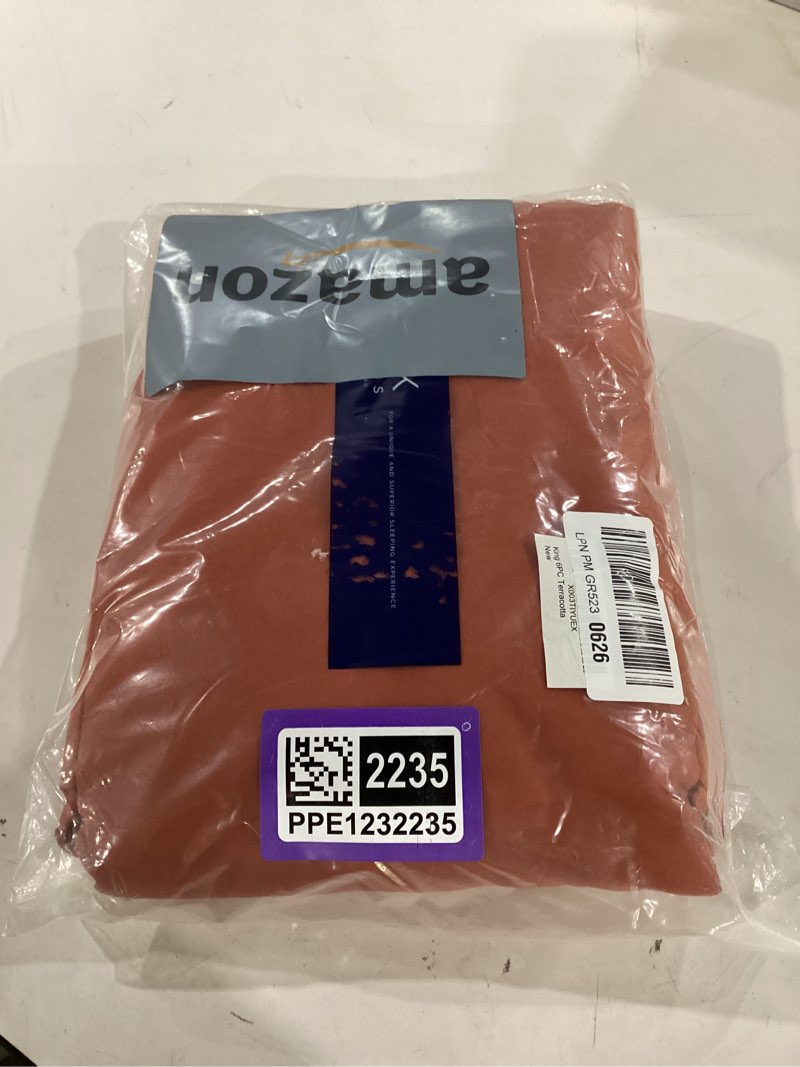 Condition photo showing Good Condition for king 6 piece sheet set - comfy, breathable & cooling - hotel luxury bedding for women, men, kids, teens & children - 1 flat & 1 fitted sheet & 4 pillowcases w/ deep pockets - wrinkle free - terracotta 26 - terracotta king