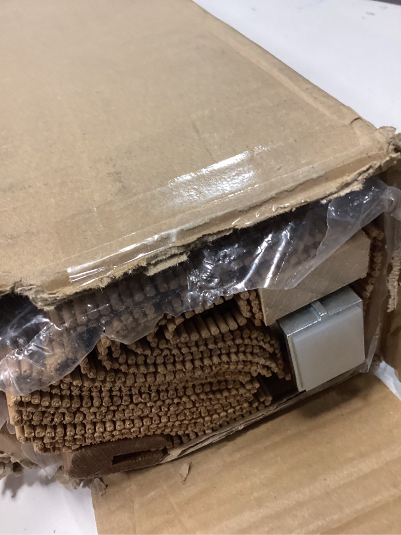 Condition photo showing Good Condition for lazblinds no tools no drill cordless bamboo roman shades, light filtering window treatment, roll up bamboo blinds for windows 34'' w x 64'' h, acorn light filtering-acorn 34" w x 64" h