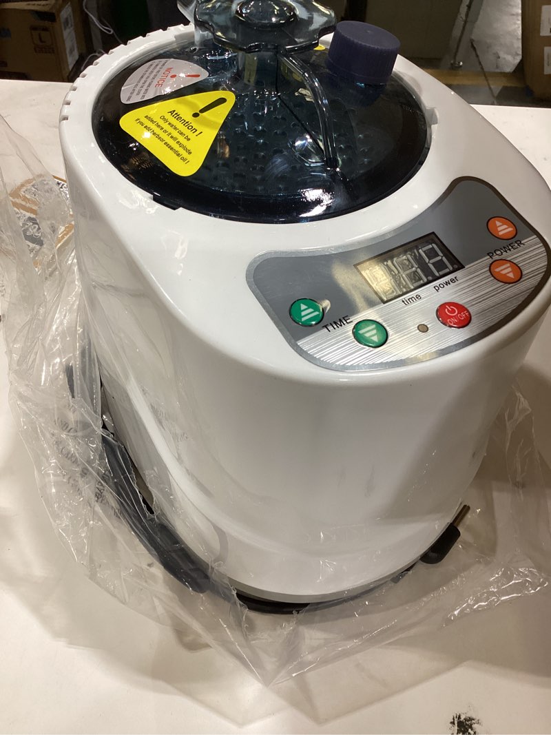 Condition photo showing As Is for ZONEMEL Sauna Steamer Portable Pot 2 Liters, Stainless Steel Steam Generator with Remote Control, Spa Machine with Timer Display Mist Moisturizing for Body Detox (110V)