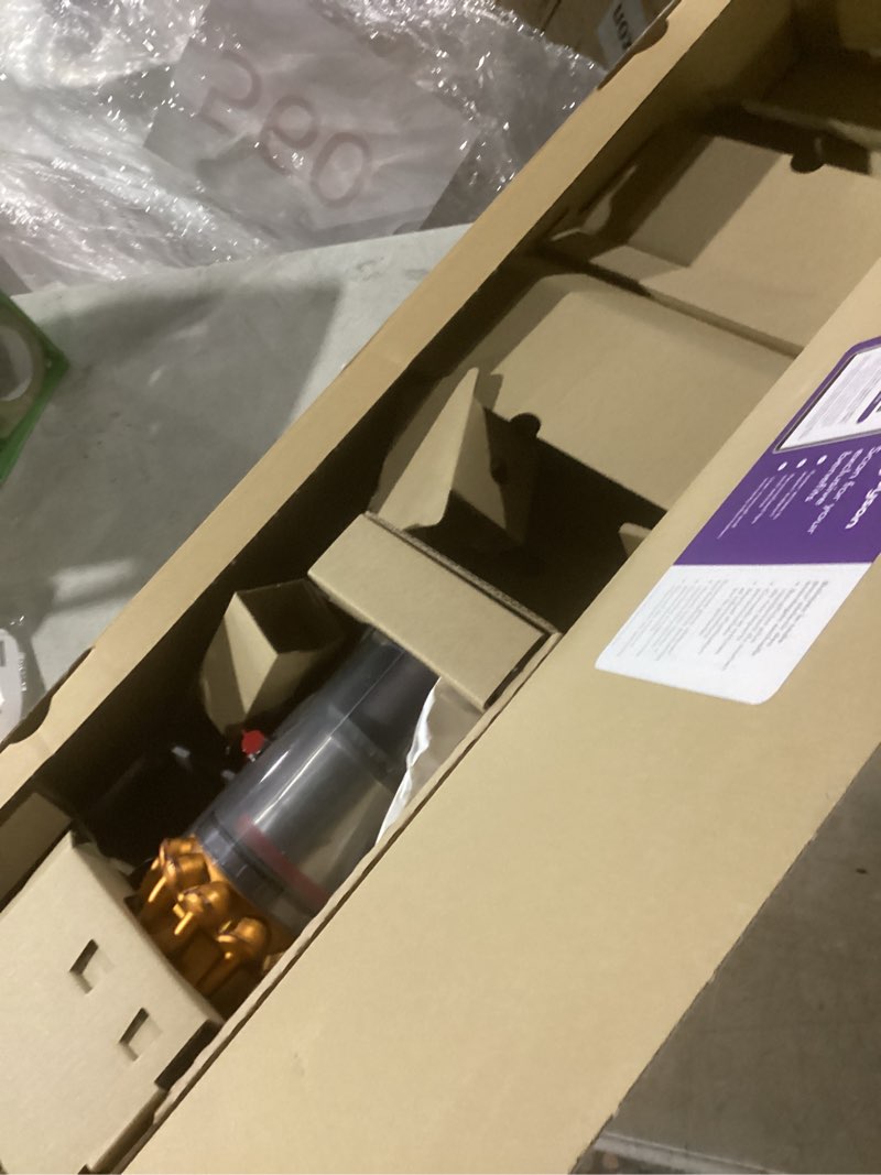 Condition photo showing As Is for dyson v15 detect plus cordless vacuum, illumination reveals dust, 240aw, 3 power modes, up to 60 minutes,² deep cleans hard floors and carpets, detangles pet hair, converts to handheld