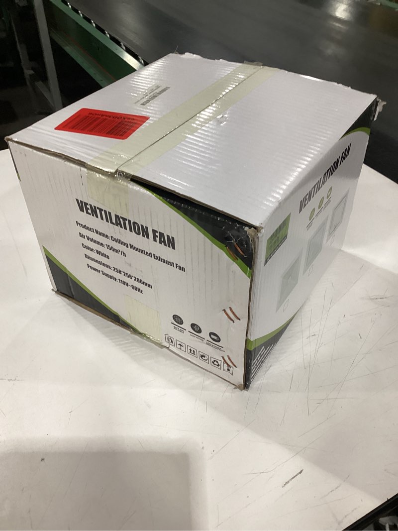 Condition photo showing As Is for Bathroom Exhaust Fan with Light, Bathroom Fan with 12W 6000K LED Light Combo, 110CFM 1.0 Sones Ultra Silent, 10Inch Ceiling Mount Exhaust Fan for Home, Quick Install (8in Hole Size)