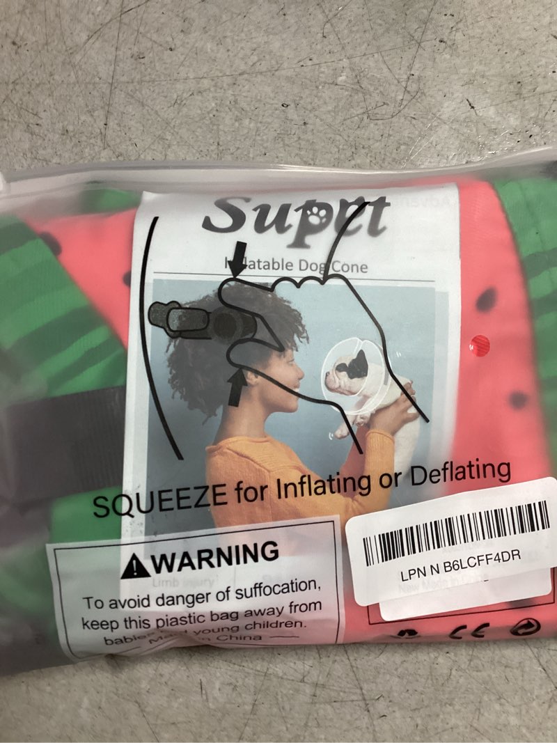 Condition photo showing New/Like New for Supet Inflatable Dog Cone Collar Alternative After Surgery, Dog Neck Donut Collar Recovery E Collar, Soft Pet Cone for Small Medium Large Dogs Donut Red L(Neck 12"-16")