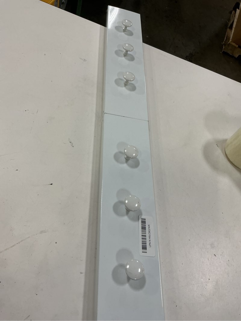 Condition photo showing As Is for Wall Mounted Drying Rack for Laundry 31.5'', Folding Clothes Drying Rack Wall Mount with 5 Rods and 6 Hooks, Space Saving Collapsible Towel Rack for Indoor Outdoor Bathroom Balcony (White, 31.5'') White 31.5''