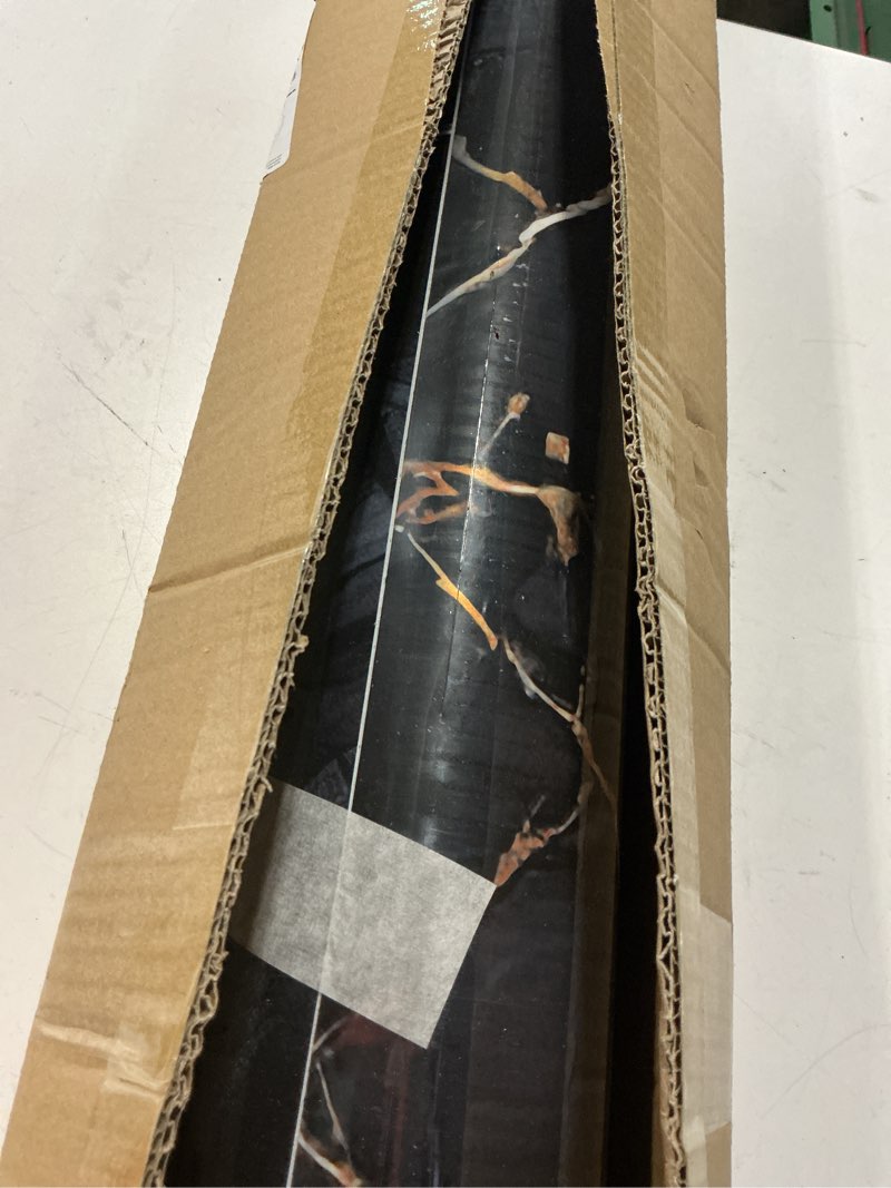 Condition photo showing New/Like New for kasaro peel and stick backsplash wall tile, 118 × 47 inch self-adhesive thicker waterproof 3d panel, pet marble black with gold stripes decor accent for kitchen, bathroom, 1 piece black + gold 1