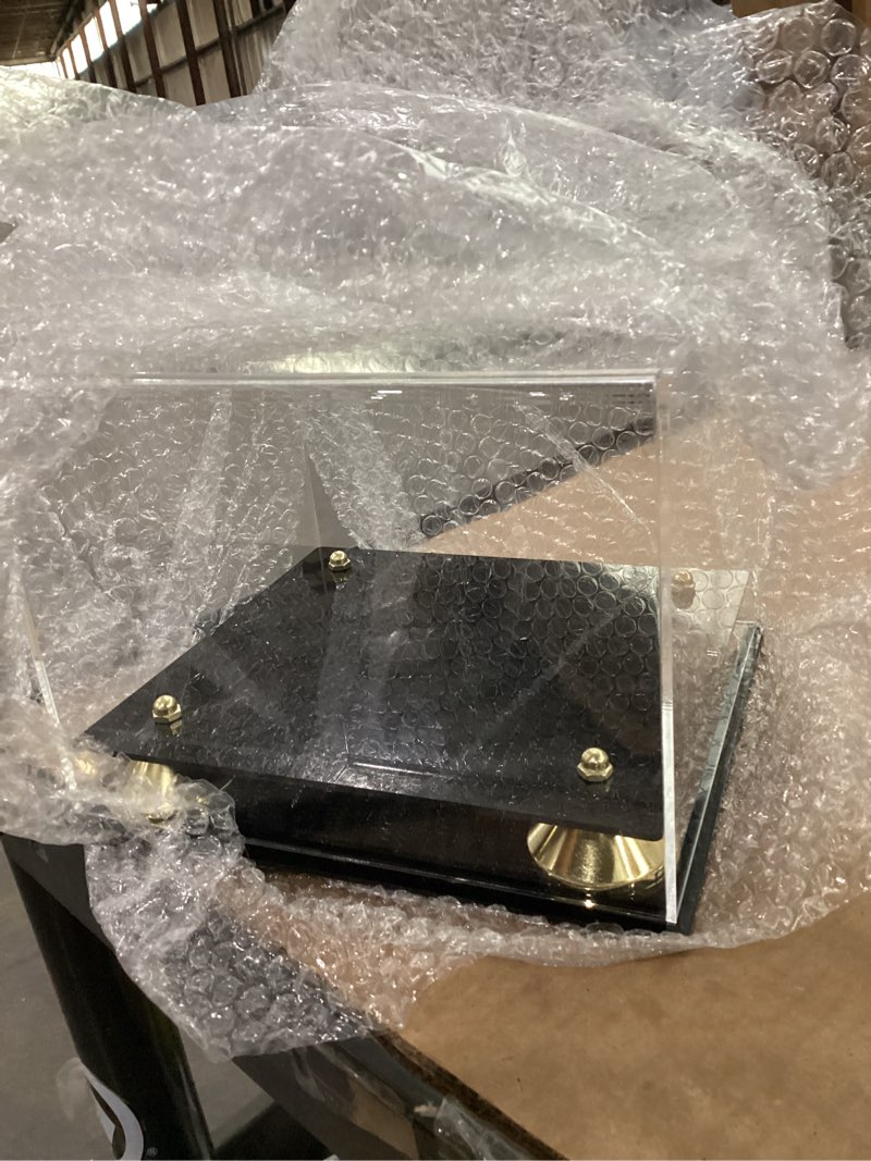Condition photo showing Good Condition for taiyin clear hat display case for baseball acrylic autograph hat cap helmet holder stand with gold riser memorabilia box for football sports