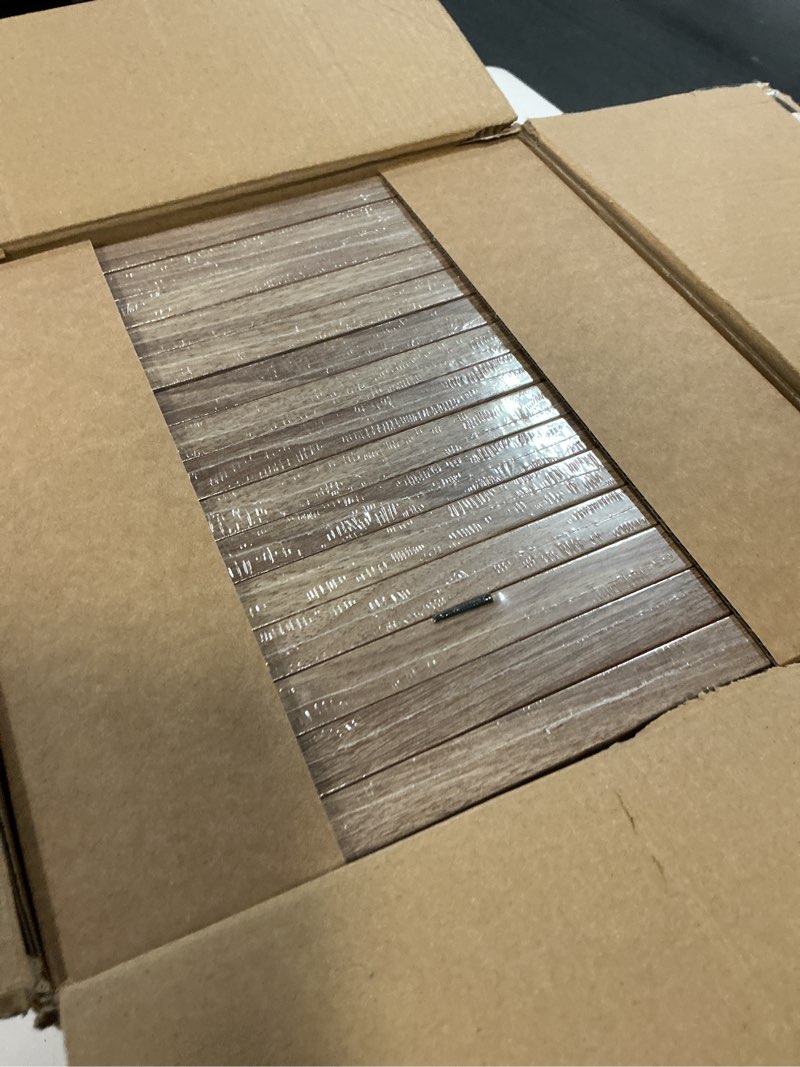 Condition photo showing New/Like New for memory island 8x8 with 4x4 photo frames for wall and tabletop display, 8 by 8 walnut wood picture frames with hd plexiglass, set of 15 8x8" walnut wood grain