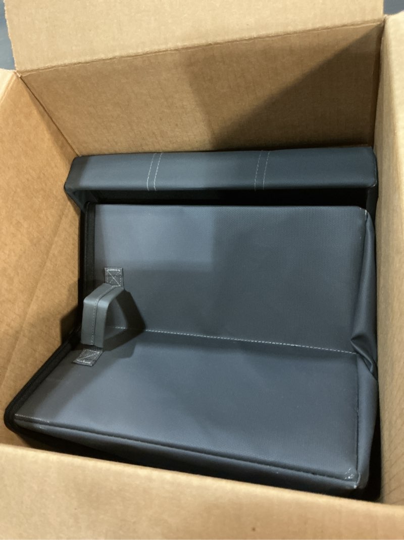 Condition photo showing Good Condition for docsafe storage ottoman bench, fireproof?waterproof folding bench with lock(15”x 43”x15”), leather storage chest with handles?2 extra boxes, ottoman safe for bedroom,living room,home office, gray grey 43"d x 15"w x 15"h
