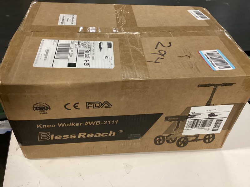 Condition photo showing New/Like New for Knee Scooter?Knee Scooter for Adults for Foot Surgery?Knee Walker for Foot Injuries Compact Crutch Alternative with Dual Braking System (Blue)