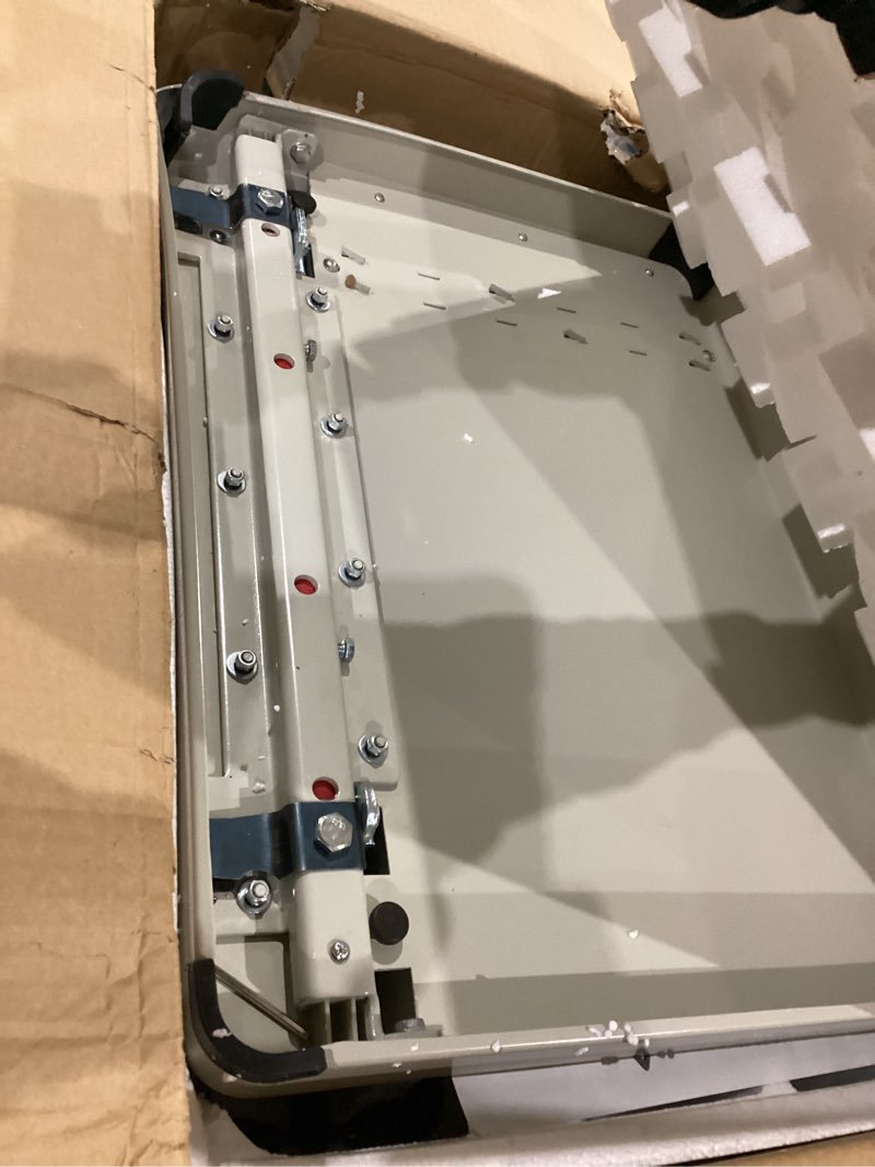 Condition photo showing Good Condition for paper cutter 12 inch, heavy duty paper cutter for a4 paper, guillotine paper cutter 400 sheet capacity, solid steel construction, beige