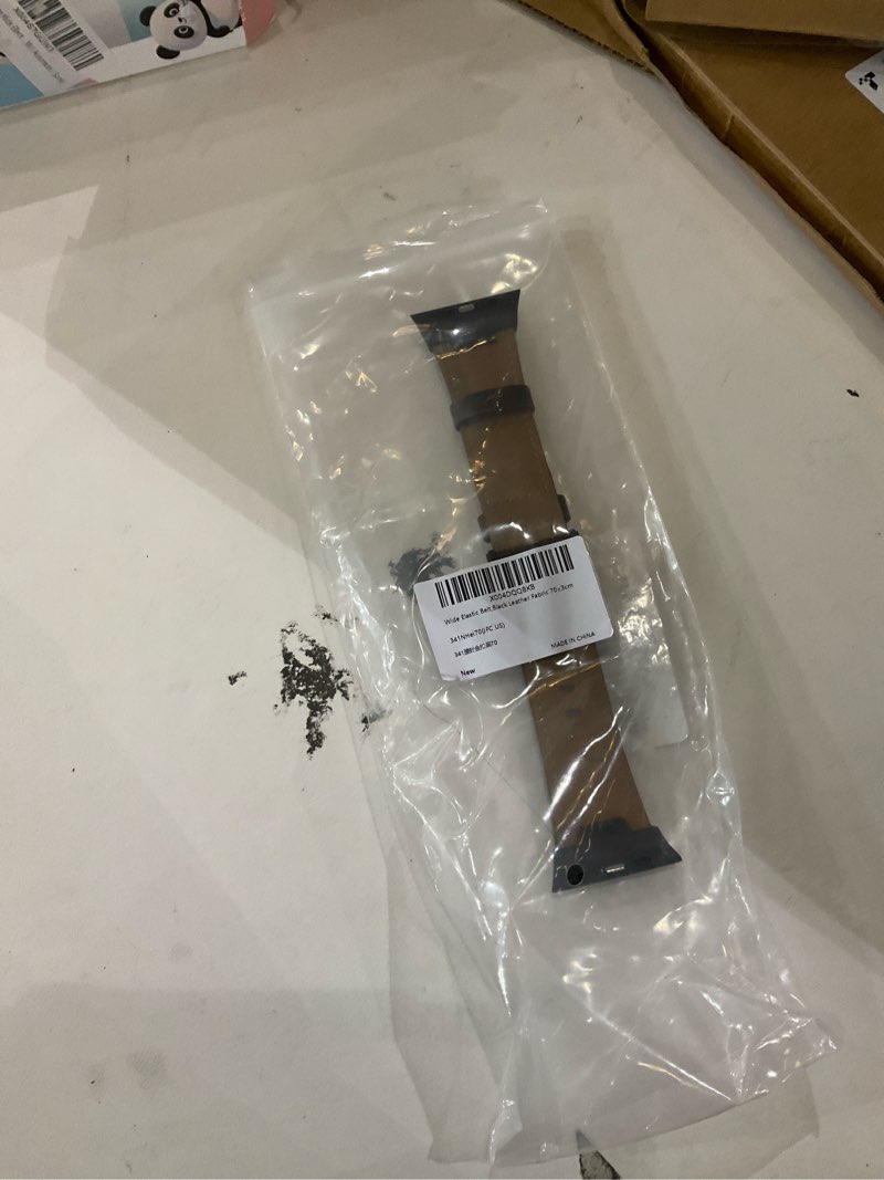 Wide Elastic Belt, Black Leather Fabric 70+ 3cm