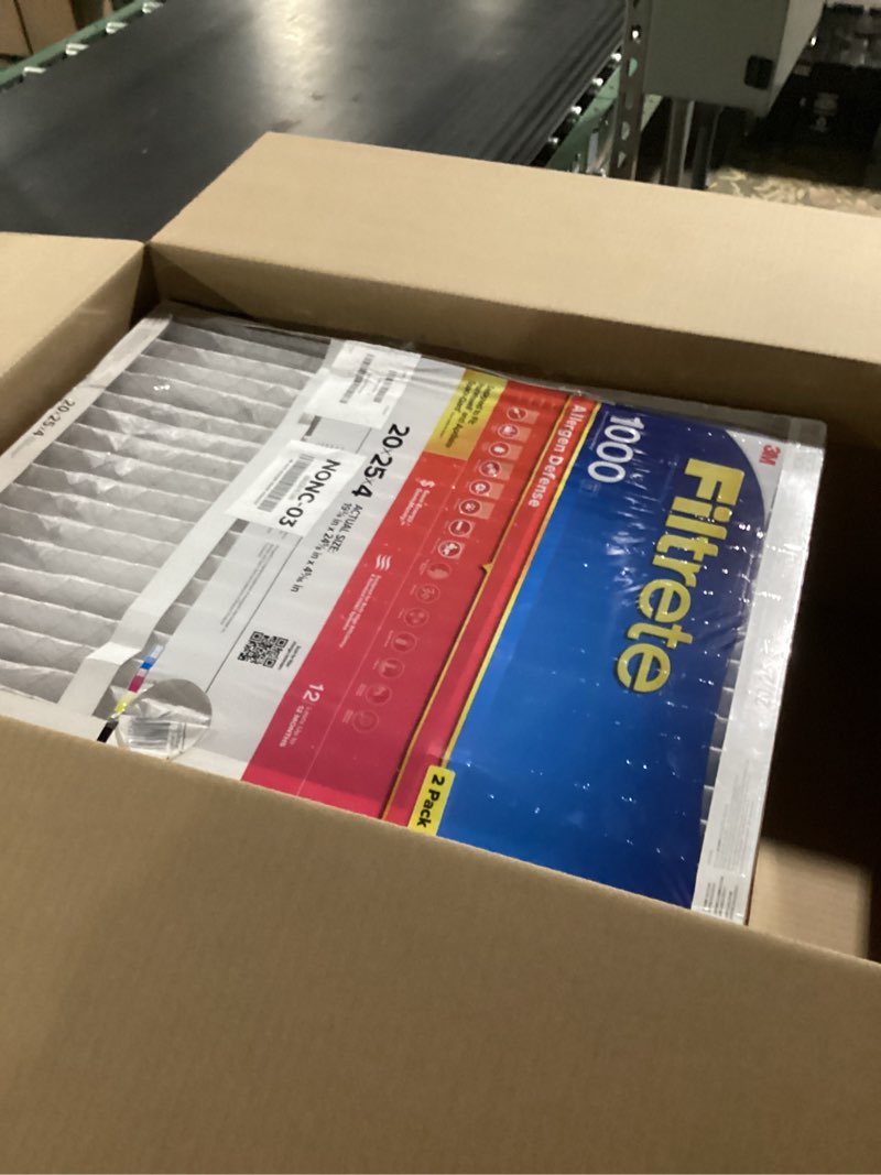 Condition photo showing New/Like New for Filtrete 20x25x4 AC Furnace Air Filter, MPR 1000, MERV 11, Fits Honeywell & AprilAire, Allergen Defense, Electrostatic, 2-Pack. CHANGE YOUR FILTER OFTEN: Replace every 12 months