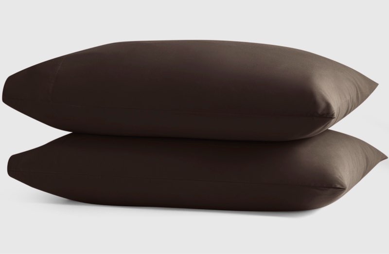 classic organic percale pillowcase set, king, espresso