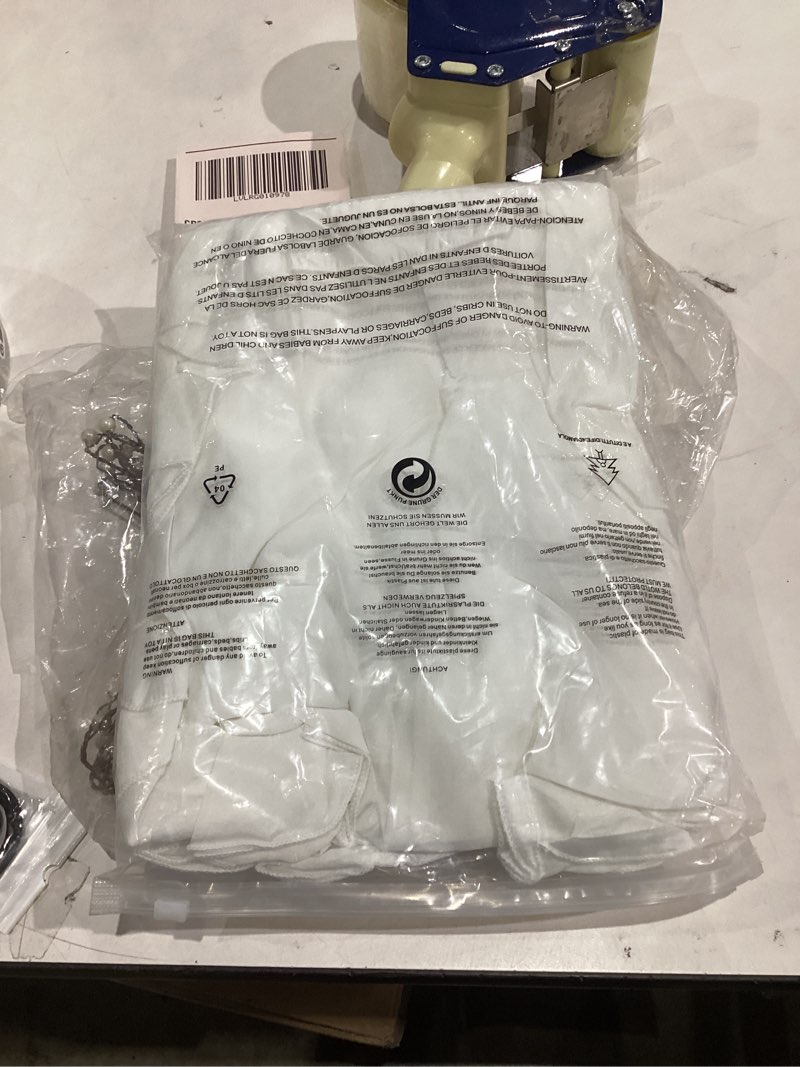 Condition photo showing New/Like New for Women Solid V Neck Long Sleeve High Low Hem Asymmetrical Irregular Ruffles Blouse Shirt Tops Medium white