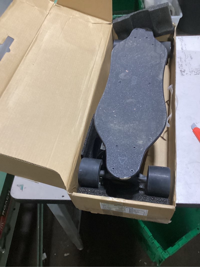 Condition photo showing As Is for (similar to)meepo campus v3 series/envy electric skateboard with remote, top speed up to 29 mph, 4 speed smooth braking, easy carry handle design, suitable for adults & teens