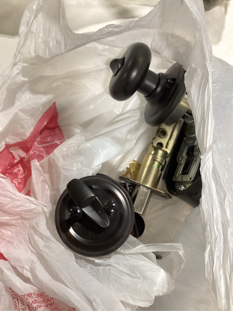 Condition photo showing Good Condition for schlage customizable keying georgian-camelot matte black exterior keyed entry door kn
