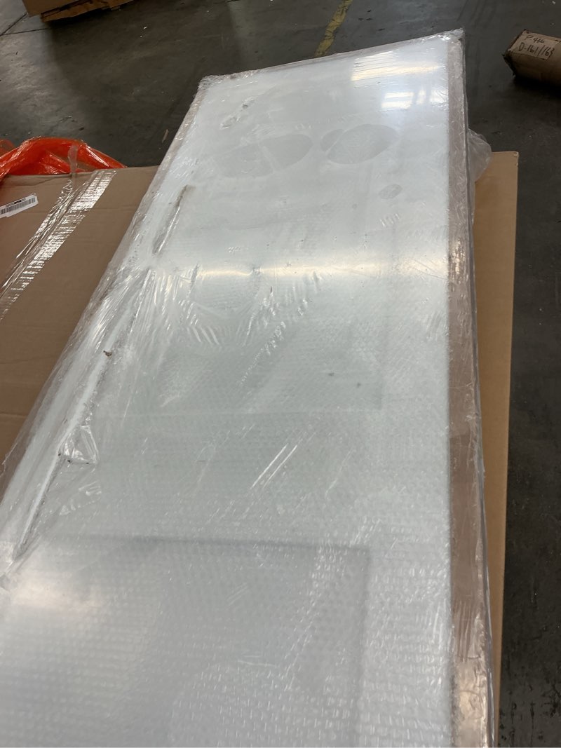 Condition photo showing As Is for BARNSMITH 24x80 in 2-Panel White Primed Molded Door Slab, Shaker Style Paintable Hollow Core Interior Door Panel, for Swing, Pocket, Sliding Door, Durable and Lightweight, No Assembly Required 24" x 80"