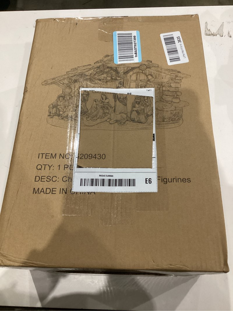 Condition photo showing New/Like New for Bshine Nativity Set for 11 Pcs, 7.6" Christmas Nativity Scene Holy Family Set Resin Figurines Collectible for Holiday Christmas Home Decor Tabletop 7.5",set of 11pcs