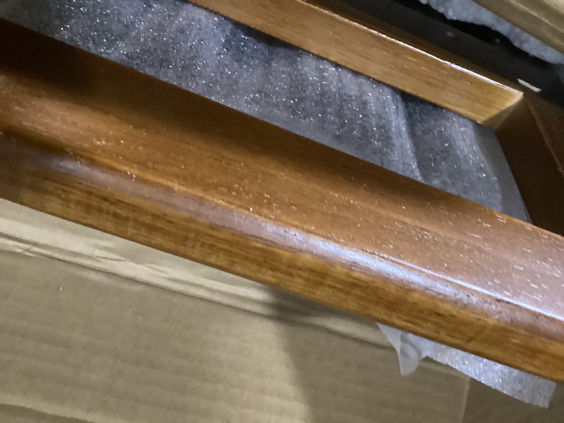 Condition photo showing Good Condition for Solid Wood Shoe Bench, 2-Tier Wooden Entryway Bench, Modern Shoe Rack with Faux Leather Cushion for Hallway, Living Room (Green, 31.5'')