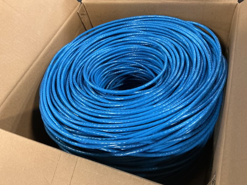 Condition photo showing Good Condition for big-a - plenum cat 6 ethernet cable 1000ft, cat6 cable (cmp) 550mhz bulk ethernet cable unshielded twisted pair (utp), 10 gigabit solid network cable - blue