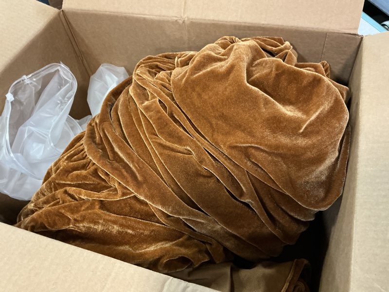 Condition photo showing Good Condition for velvet sofa cover soft decorative luxurious solid exquisite ruffle trim,retro farmhouse vintage sofa slipcover couch furniture protector for 2-3 cushion sofa for living room 1pc 88x134 inch 88"x134" golden camel
