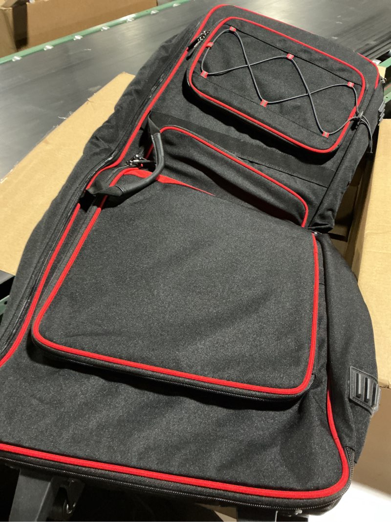 Condition photo showing Good Condition for BOSSTIN 61 Key Keyboard Case with Wheels, Internal Size: 42"x 14.5"x 6", Waterproof Padded Rolling Gig Bag Keyboard Piano Case for 61 Key Piano Keyboard (Red)