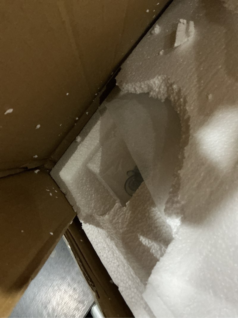 Condition photo showing As Is for Triangle Coffee Table in Walnut Mid Century Modern Solid Wood Base and Triangle Clear Glass Coffee Table for Living Room Low Minimalist Tea Table Coffee Tables (36 * 25.6 * 16, Walnut Transparent)