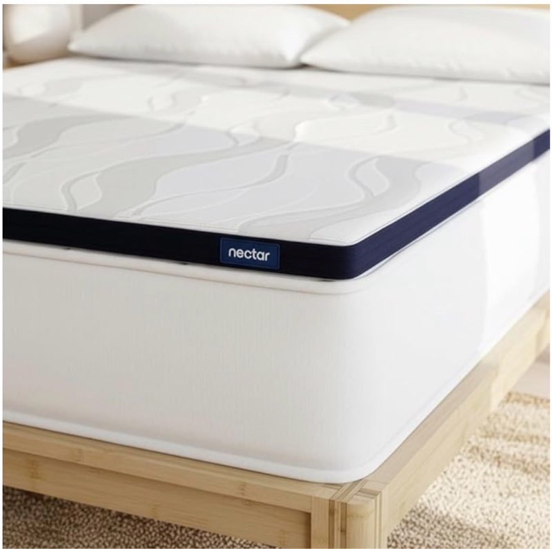 nectar soft mattress topper - king - 2" gel memory foam mattress topper - breathable & comfortable -