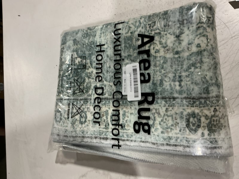 Condition photo showing Good Condition for uphome bathroom runner rug, distressed farmhouse boho khaki bath mat, non slip washable long bath rugs, vintage traditonal soft velvet bathroom runner for bathtub sink shower, 18x47 inch khaki/red brown 18 x 47 inch (rectangular)