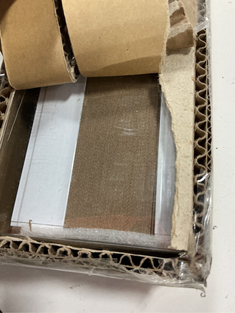 Condition photo showing As Is for (Similar)Cordless Room Darkening Mini Blind - 35 Inch Width, 64 Inch Length, 1\" Slat Size - Mahogany - Cordless GII Deluxe Sundown Horizontal Windows Blinds for Interior by Achim Home Decor Mahogany 35\"W x 64\"H