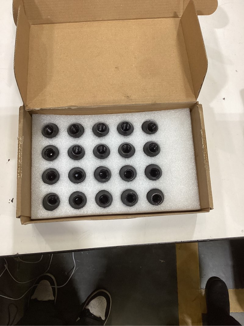 Condition photo showing Good Condition for QIAOAUTOCC 1.25" M12x1.5 Lug Nuts | One-Piece OEM Factory Replacement | Closed End Bulge Acorn Cone Seat | 20 Pcs Electrophoresis Lug Nuts | Secure Fastening, Black M12x1.5-19mm Hex 20pcs-1.26"(32mm)-Black