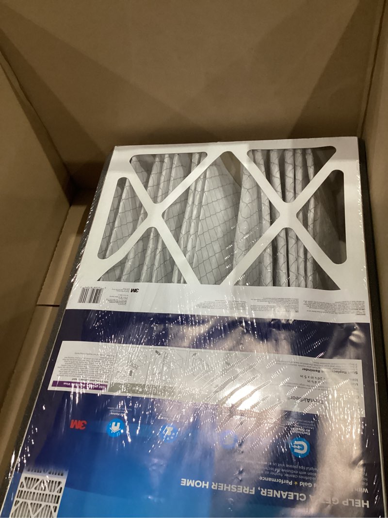 Condition photo showing Good Condition for filtrete 16x25x5 ac furnace air filter, mpr 1550, merv 12, fits honeywell & trion airbear, certified asthma & allergy friendly, electrostatic air filter, 1-pack (actual size 15.75 x 24.13 x 4.88) 4.9" x 24.1" x 15.6"