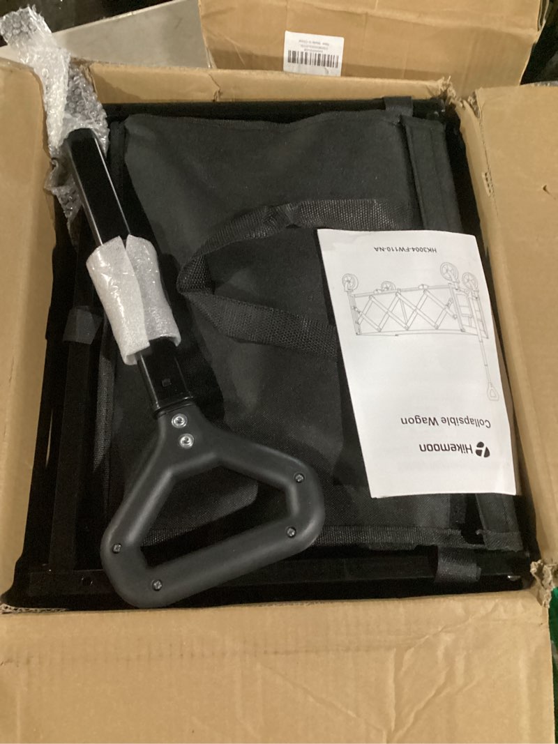 Condition photo showing Good Condition for 34'' Extra Long Collapsible Wagons Carts Foldable, 360LBS Heavy Duty Folding Beach Wagon Cart with Wheels, Portable Utility Outdoor Wagon for Grocery, Shopping, Garden, Sports, Camping, Black