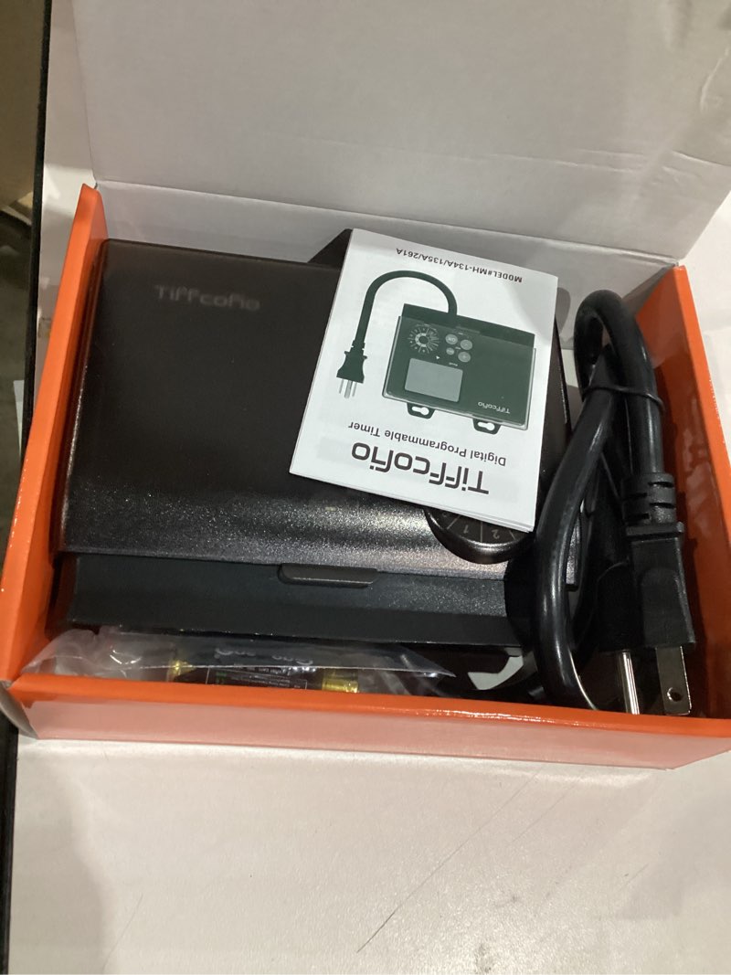 Condition photo showing New/Like New for TiFFCOFiO New Digital Outdoor Timer Waterproof, Dial Programmable Method, Outdoor Pool Pump Timer with 2FT Extension Cord, 2 Grounded Electrical Outlets for Lights, 6 Sets of Programs, 20A/2500W