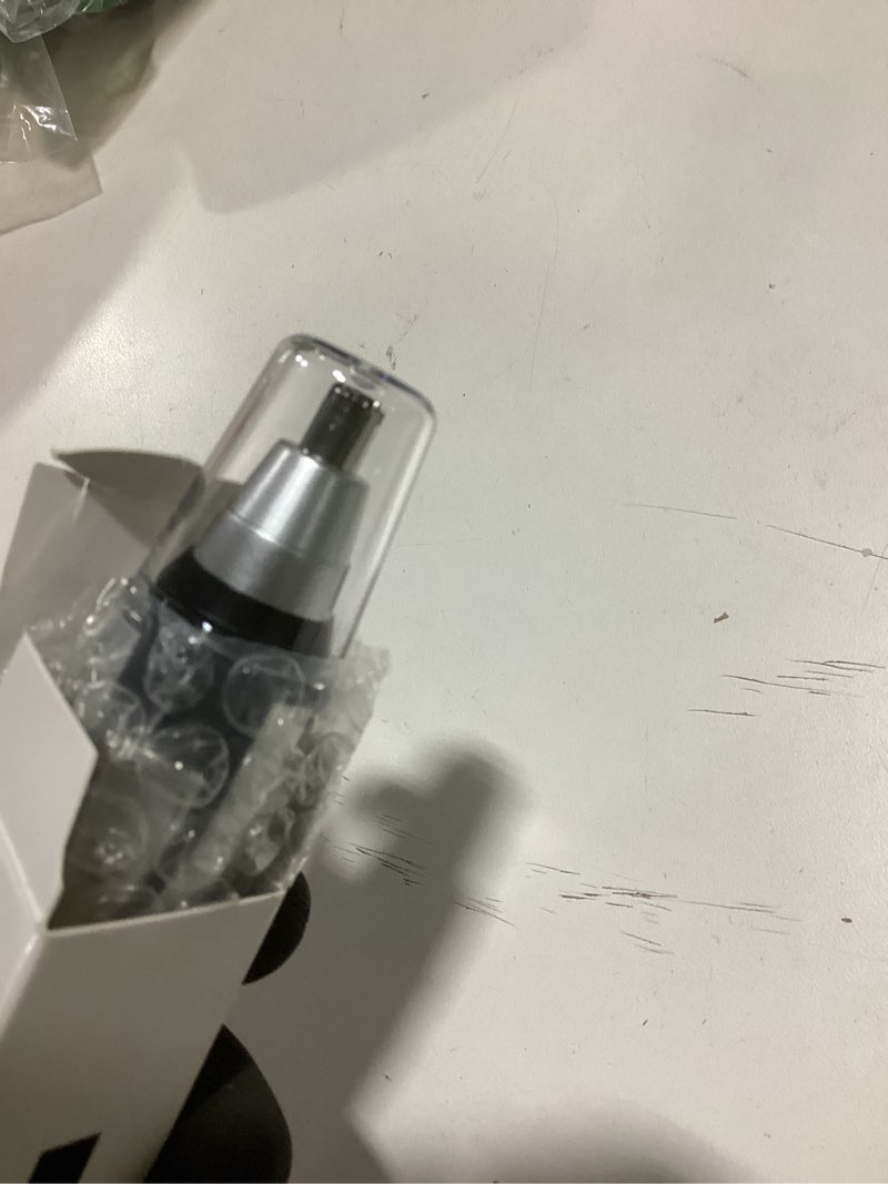 Condition photo showing Good Condition for Ear and Nose Hair Trimmer Clipper - 2025 Professional Painless Eyebrow & Facial Hair Trimmer for Men Women, Battery-Operated Trimmer with IPX7 Waterproof, Dual Edge Blades for Easy Cleansing Black